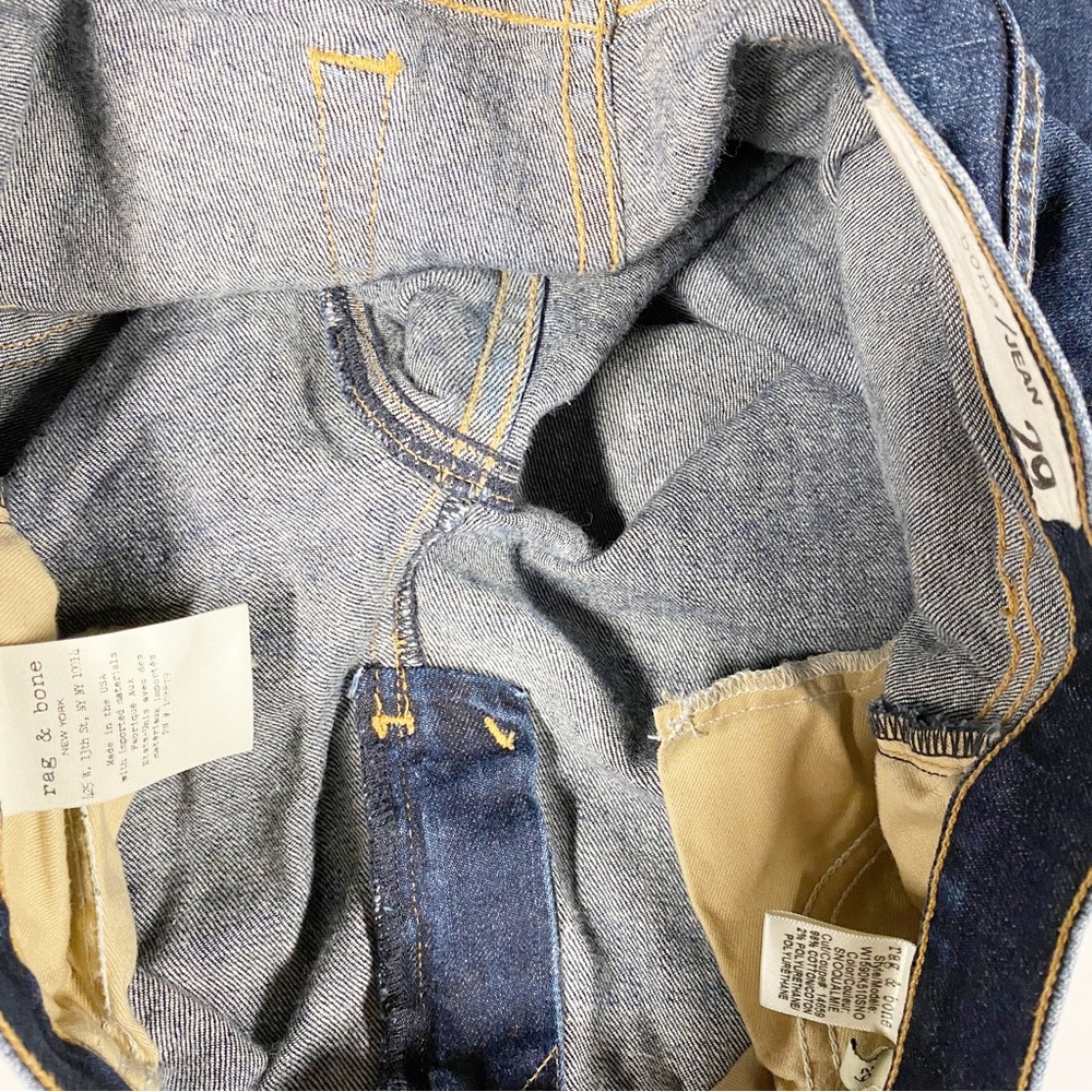 rag & bone Dark Wash Blue Straight-Leg Jeans - Picture 6 of 12
